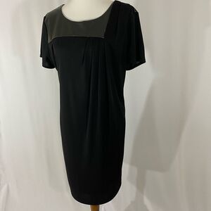 NWOT DKNYC Black Dress with Leather Accents